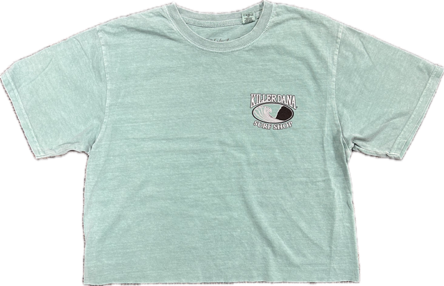 Wave Logo Cropped SS Tee Aqua