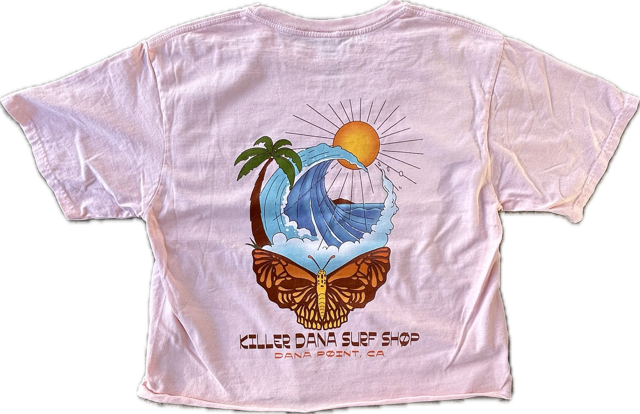 Sublaki Butterfly Crop SS Tee - Pink