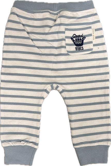 Good Vibes Jogger Pants White/Ocean Stripe