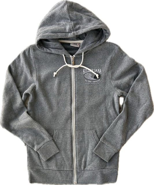 Wave Logo Zip Hoody Heather Grey