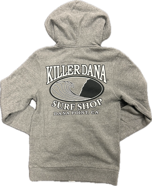 Wave Logo Zip Hoody Heather Grey
