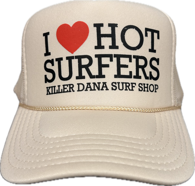 I LOVE HOT SURFERS TRUCKER - BEIGE