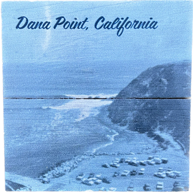 Dana Point California Wood Plank Magnet Blue