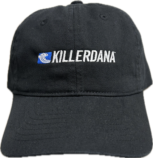 Wave Logo Embroidered Dad Hat - Black