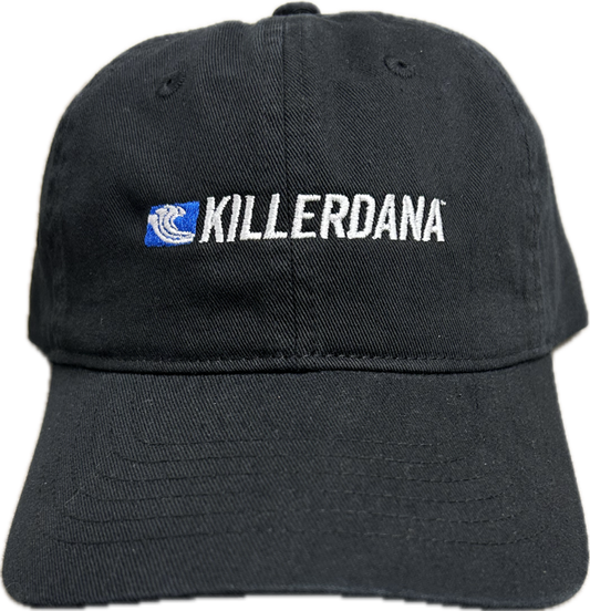 Wave Logo Embroidered Dad Hat - Black