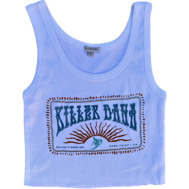 KD Killing It Cropped Tank White