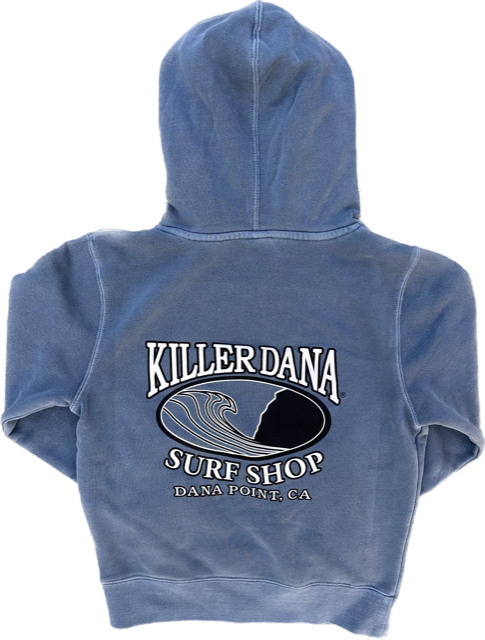 Youth Wave Logo Fleece Hoodie Slate Blue