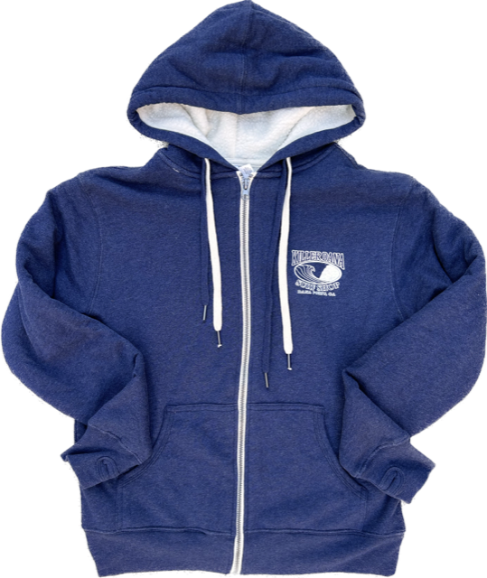 Wave Logo Sherpa Zip Hood Navy