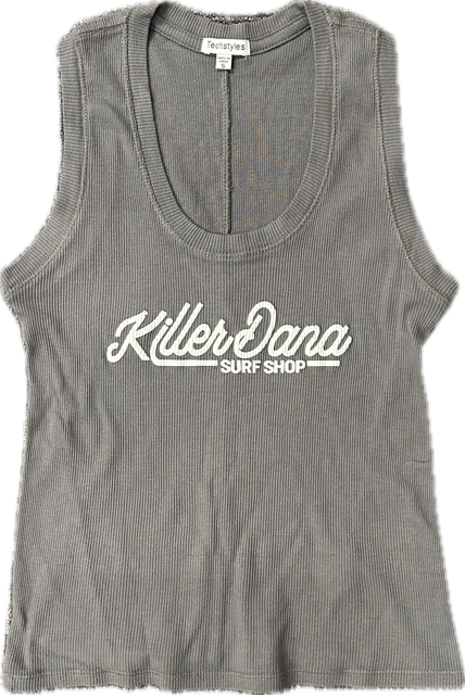 Elysium Ribbed U Tank - Blacksand