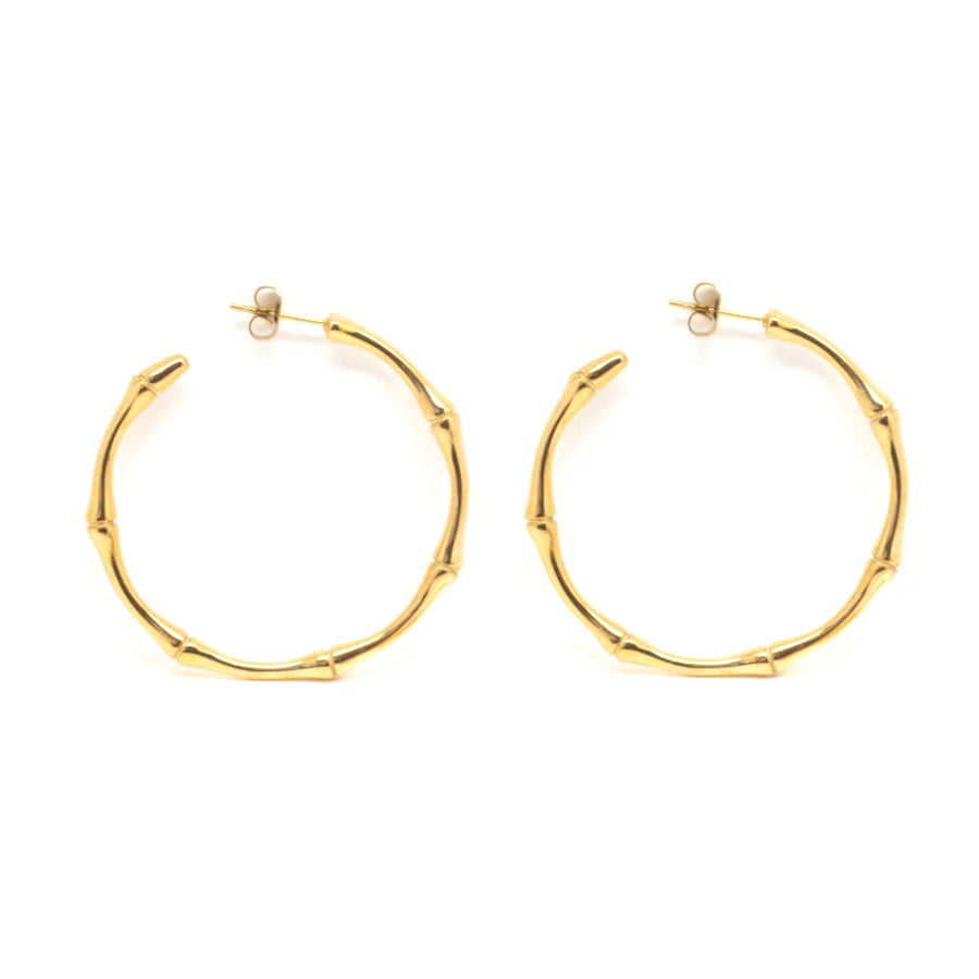 Salty Cali Bamboo Hoops Earrings