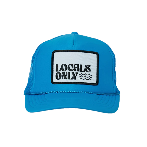 Local Beach Locals Only Trucker Hat Neon Blue