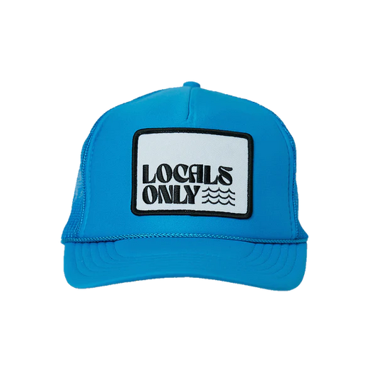 Local Beach Locals Only Trucker Hat Neon Blue