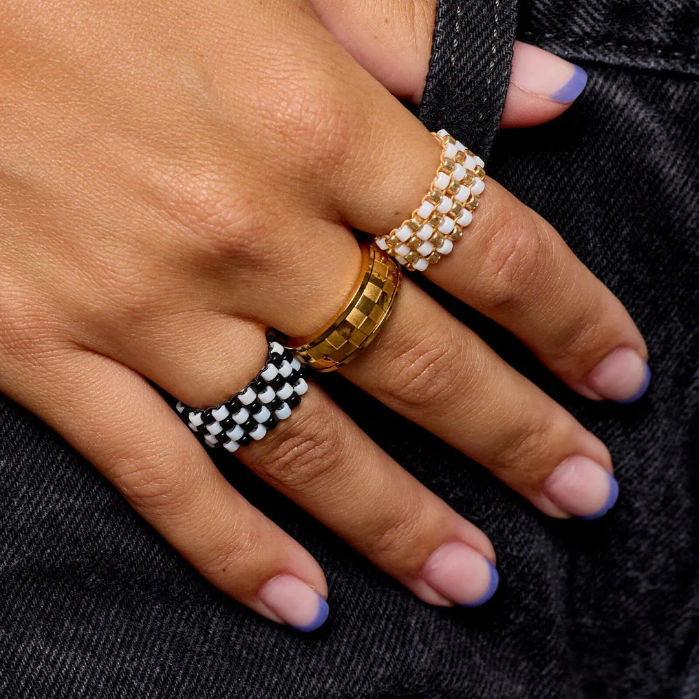 Pura Vida Checkerboard Stretch Ring