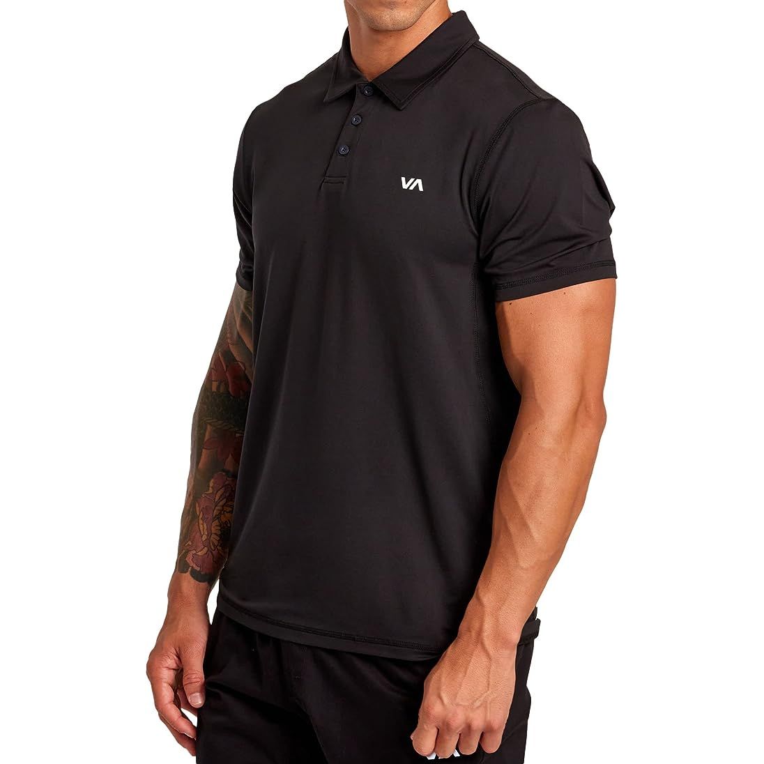 RVCA Sport Vent Polo SS Knit Black