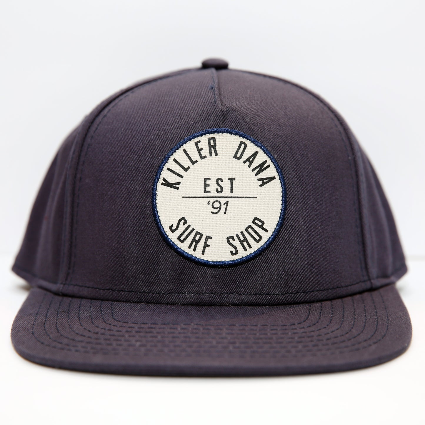 Flat Bill KD Round Patch Navy Small Fit Hat