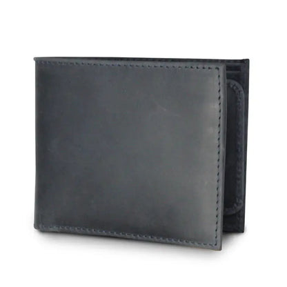 Bifold Leather Wallet Mens - Black