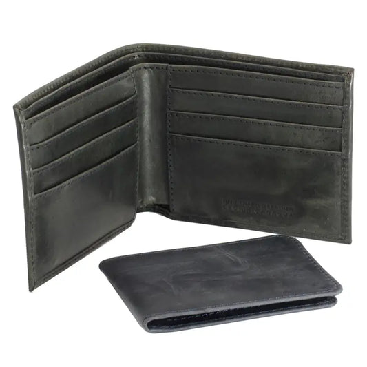 Bifold Leather Wallet Mens - Black