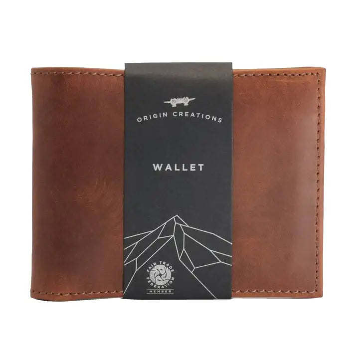 Bifold Leather Wallet Mens - Brown