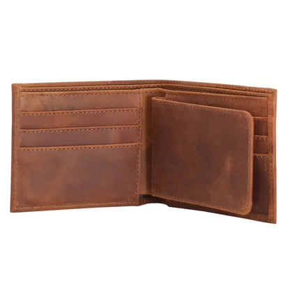 Bifold Leather Wallet Mens - Brown