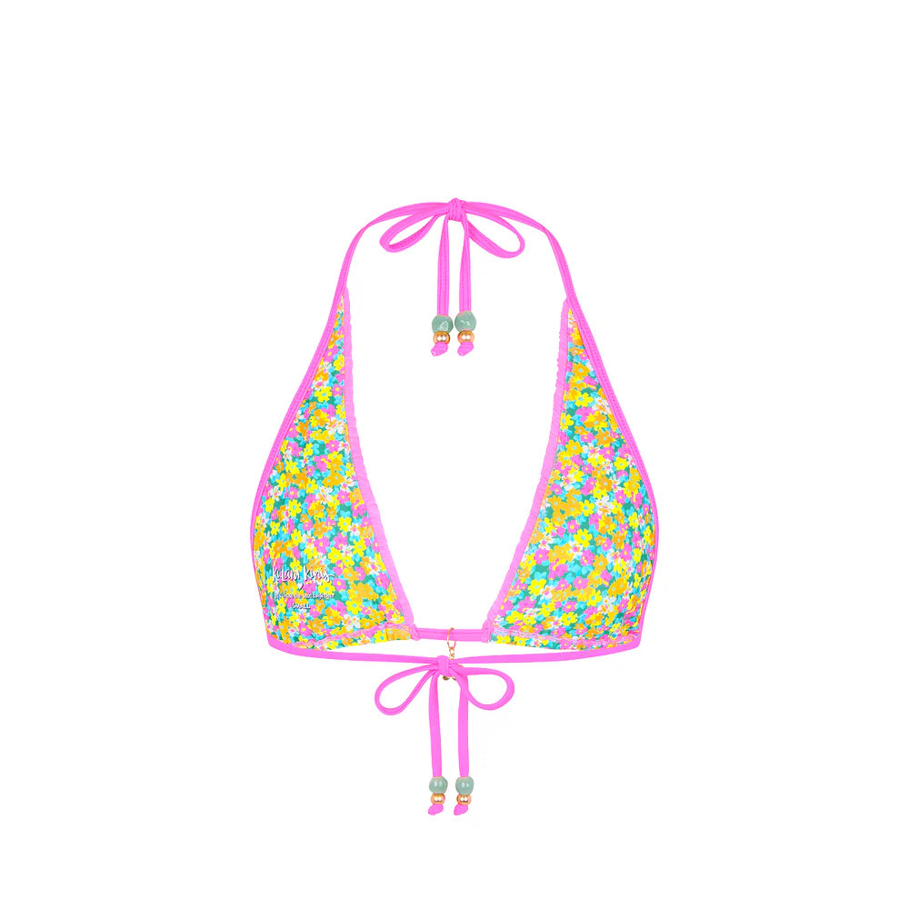 Kulani Kinis Decorative Bind Halter Bikini Top - Hula Honey
