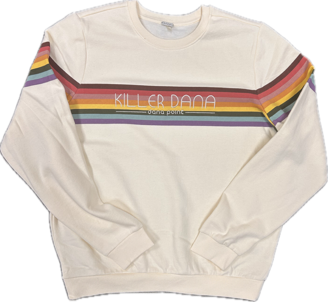 KD Collie Chill Stripe Fleece Crew - Oat