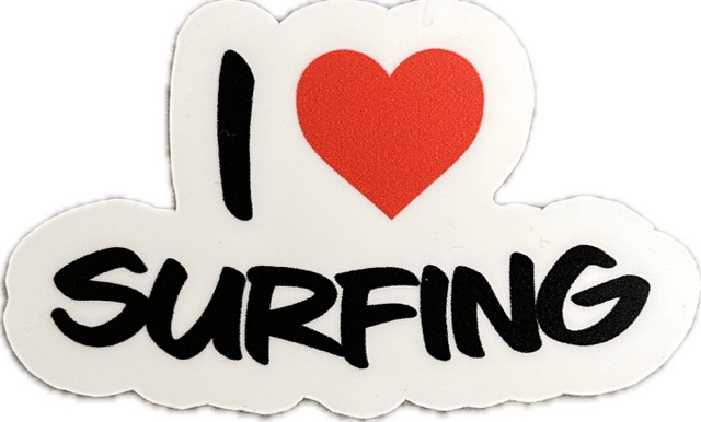 I Love Surfing Sticker