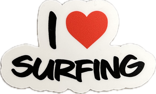 I Love Surfing Sticker