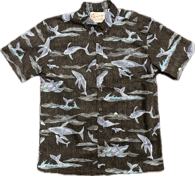 Kahala Pacific Whale SS Shirt - Black