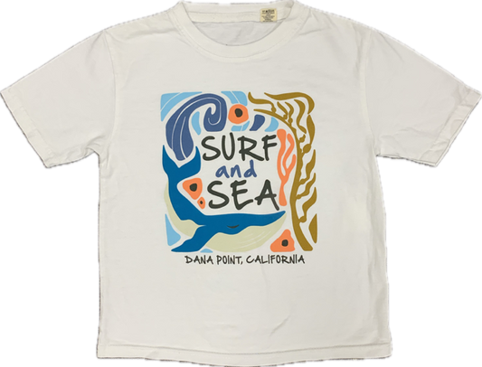 DP Salt Flow SS Tee Youth - Whale/Coral