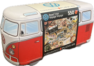 VW Bus Tin with Road Trip 550 Piece Puzzle