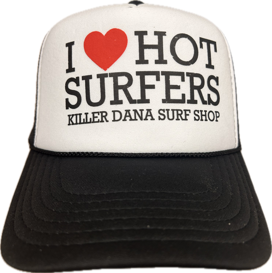 I LOVE HOT SURFERS TRUCKER - BLACK/WHITE