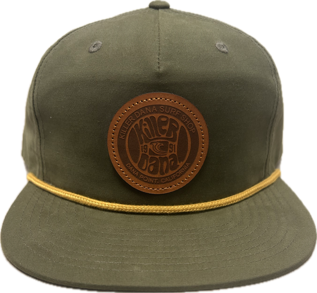 KD Gold Rope Leather Circle Patch Hat - Green