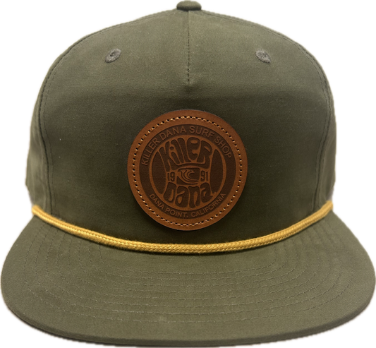 KD Gold Rope Leather Circle Patch Hat - Green