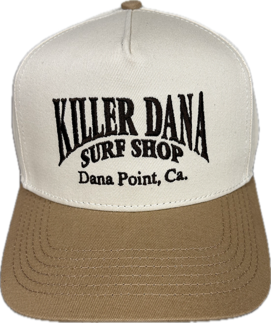 Embroidered 5 Panel Hat - Natural/Khaki