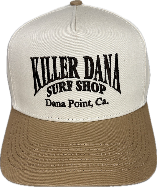 Embroidered 5 Panel Hat - Natural/Khaki
