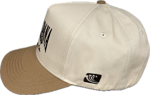 Embroidered 5 Panel Hat - Natural/Khaki
