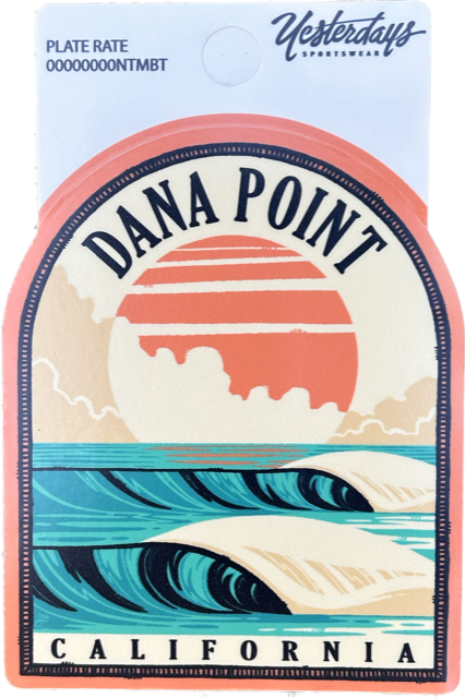 Dana Point California Plate Rate Sticker