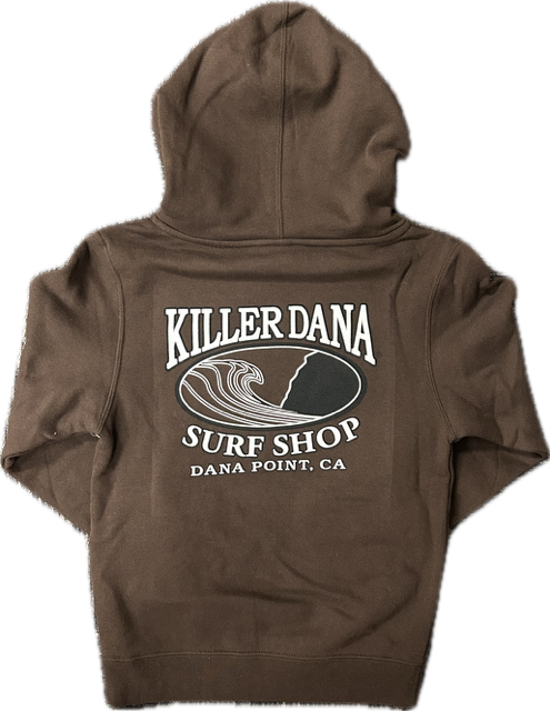 Youth Wave Logo Fleece Hoodie -Brown