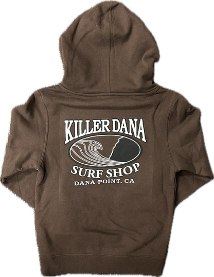 Youth Wave Logo Fleece Hoodie -Brown