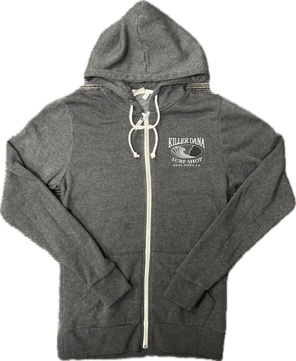 Wave Logo Zip Hoody Charcoal