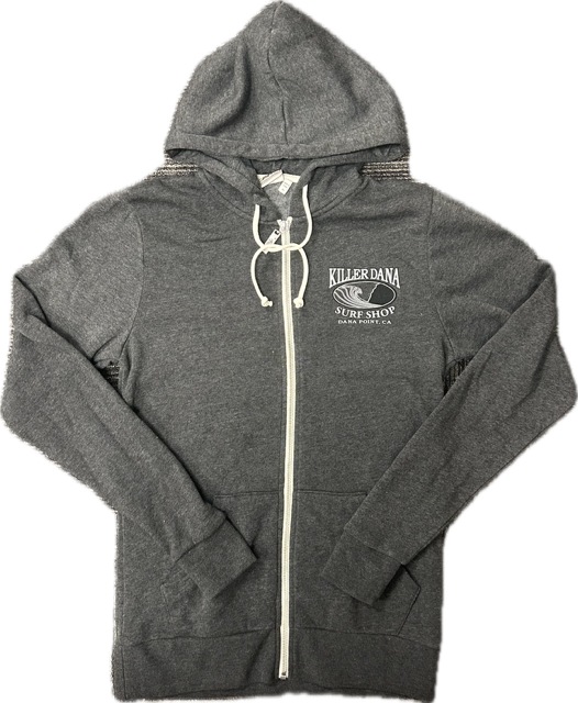 Wave Logo Zip Hoody Charcoal