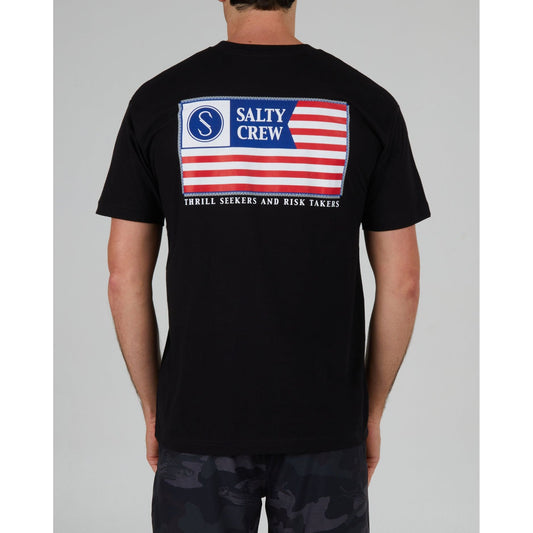 Salty Crew Freedom Flag SS Tee Black