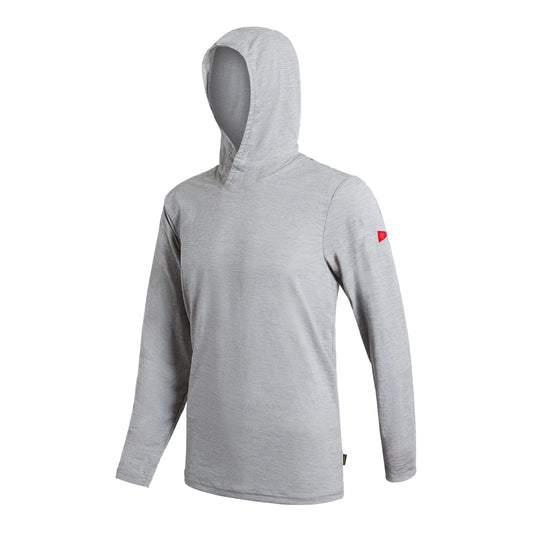 Florence Marine Airtex Long Sleeve Hooded Shirt - Heathered Grey