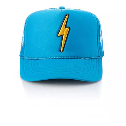Local Beach Lightning Patch Trucker Hat Neo Blue