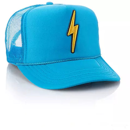 Local Beach Lightning Patch Trucker Hat Neo Blue