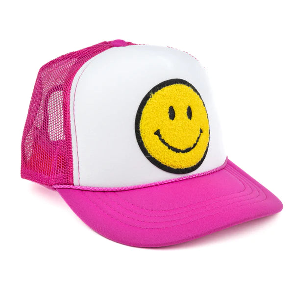Local Beach Pink Face Kids Trucker Hat Pnk/Wht