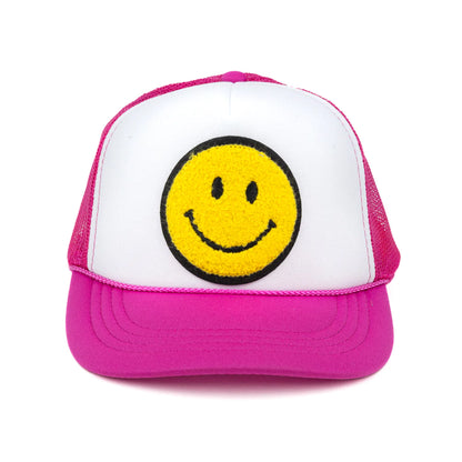 Local Beach Pink Face Kids Trucker Hat Pnk/Wht