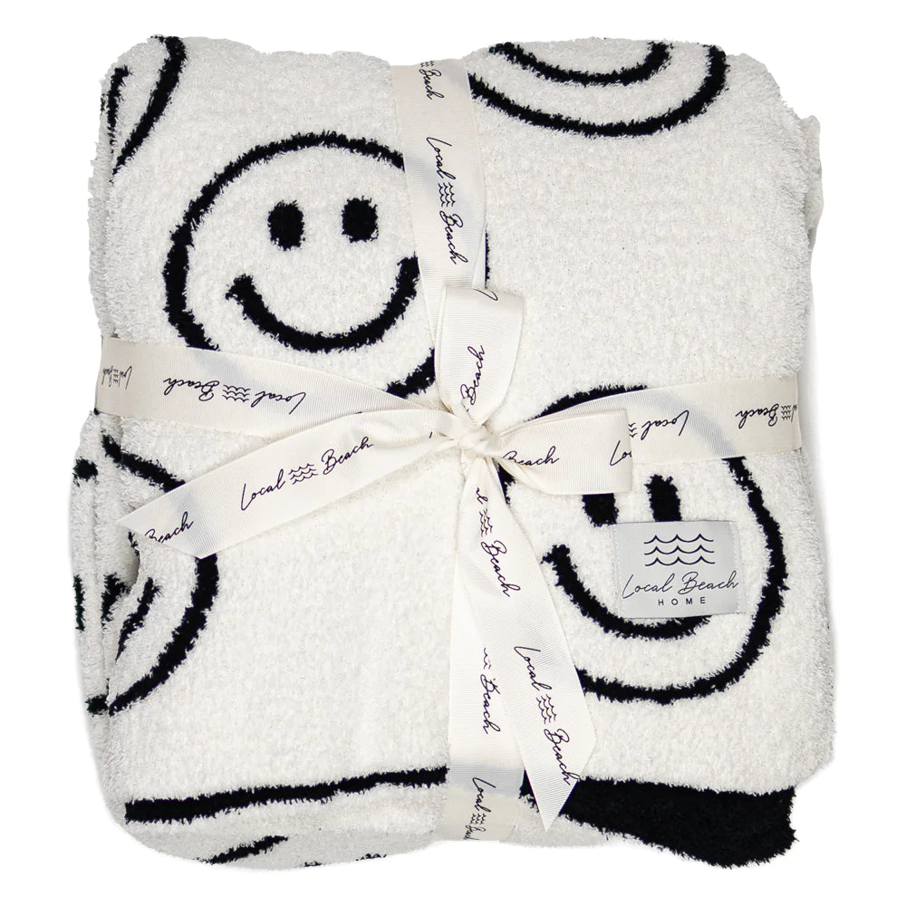 Local Beach Smiley Luxe Baby Blanket